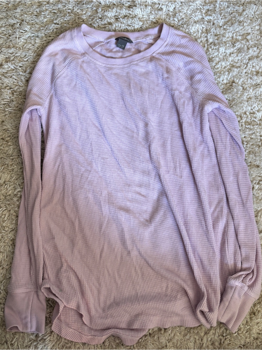 Women’s Lilac Waffle Knit Long Sleeve Top
